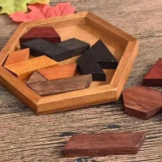 Wooden Hexagon Tangram Puzzle