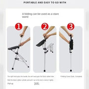 Foldable Walking Cane with Built-In Seat – 110 kg Capacity