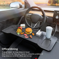 Foldable Car Laptop Desk Upgraded Tray Stand Compatible with Tesla Model 3/Y Steering Wheel Eating Table for Travel Work Camping