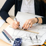 Metal Drawing Pencil with 2B 4B 6B 8B Leads Set Professional Art Sketch Mechanical Pencil Kawaii Stationery(1Pencil+1Lead) 5.6mm