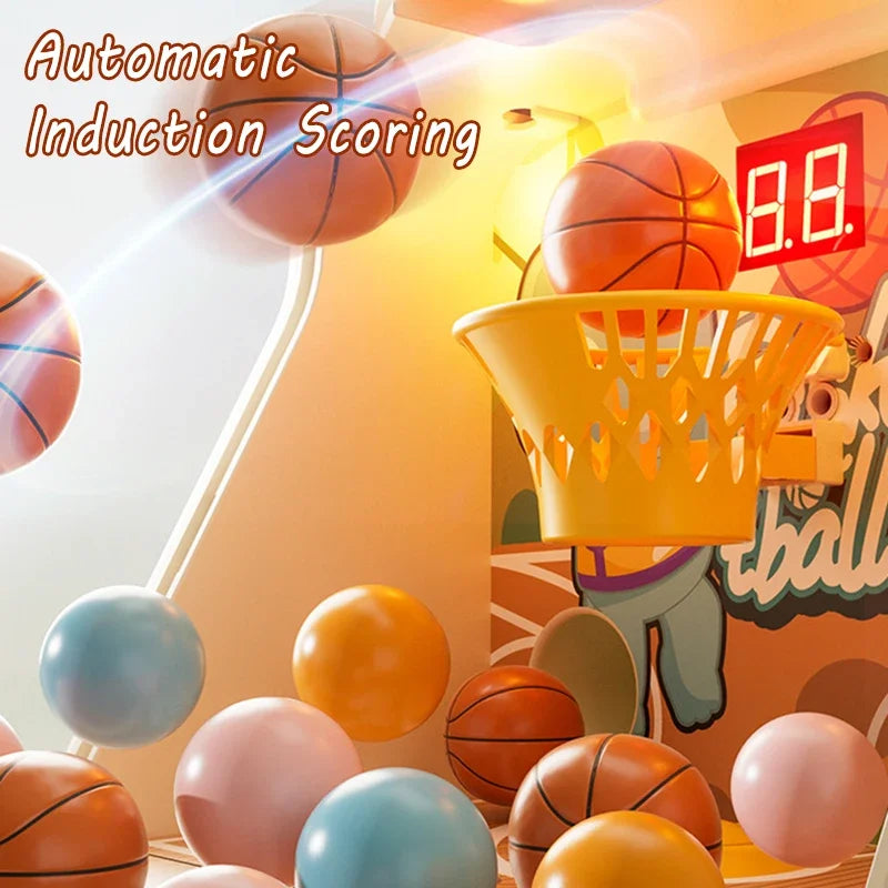 Basketball Shooting Arcade Game Toy - Desktop Pinball Hoop with LED Scoring, Fun Interactive for Kids Family Party Gathering