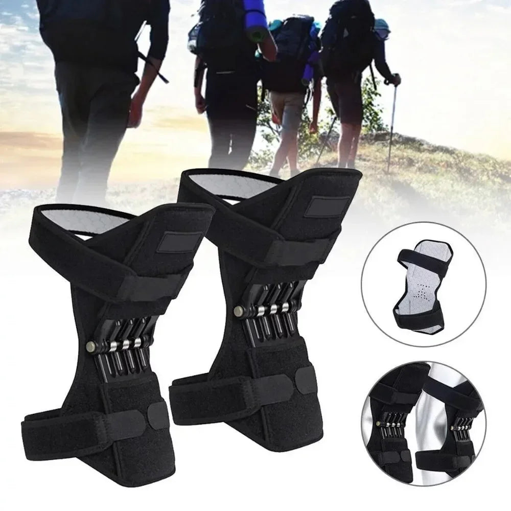 Knee Protection Booster Support Knee Cushion Adjustable Sports Powerful Rebound Spring Force Relieves Pain From Strains 1-2PCS