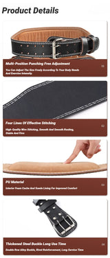 Professional Waist Support Sports Safety Belt Protection Fitness Deep Squat Weightlifting Training Cowhide Weightlift Deadlift