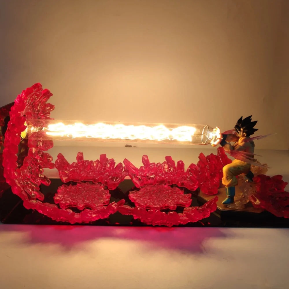 Dragon Ball Anime Son Goku KaMeHaMeHa Lamp Led Bulb Action Figures Model Figurine Figure & Base & Lamp DIY Decoration Collection