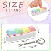 Keyboard Fidget Toy with LED Light Keyboard Fidget Keychain 4-in-1 Keyboard Decompression Button Stress Relief Fidget Gifts