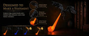 Dragon Bookshelf Nook Light, 3D Fire-Breathing Shelf Decor | Flying Dragon Design Book Lover Gift | Halloween Shelf Display