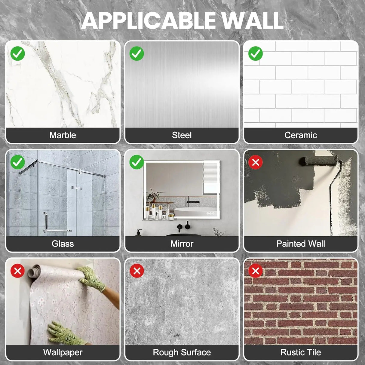 3-in-1 Quadrate Dispensers for The Shower,Shower soap Dispenser,Conditioner Dispenser, Shampoo Dispenser,No Drilled Wall Mounted