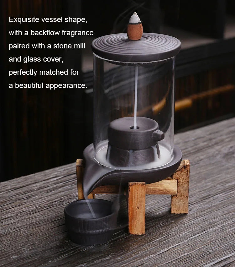 Retro Time Runs Back Flow Incense Stove Creative Home Decoration Grinding Plate Waterfall Crafts Odor Removal Aromatherapy Stove