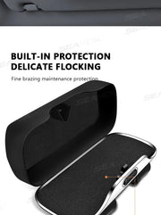 Car Glasses Box Portable Press Switch Sunglasses Holder Support Driver Goggle Case Car Sun Visor Eyeglasses Storage Box