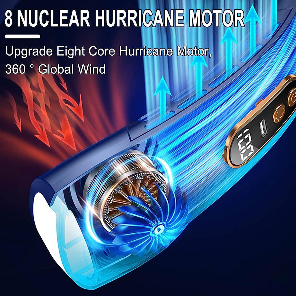Rechargeable Bladeless Neck Fan with Digital Display – 4 Colours