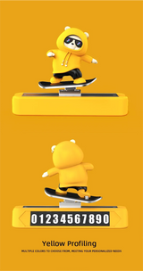 Magnetic Skateboard Bear Car Dashboard Ornament – Sliding Cartoon Decoration