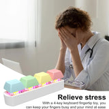 Keyboard Fidget Toy with LED Light Keyboard Fidget Keychain 4-in-1 Keyboard Decompression Button Stress Relief Fidget Gifts