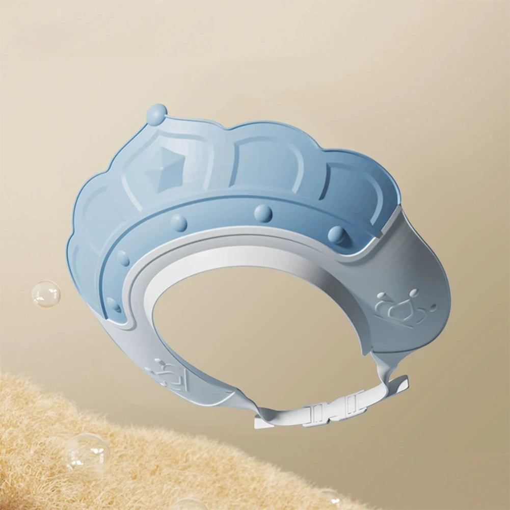 Adjustable Size Children Shampoo Cap Crown Baby Shower Cap Cartoon Bath Visor Infant Hair Shield Ear Protection Waterproof