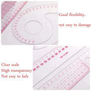 Transparent French-Curve Sewing & Drawing Templates – 3 Sets