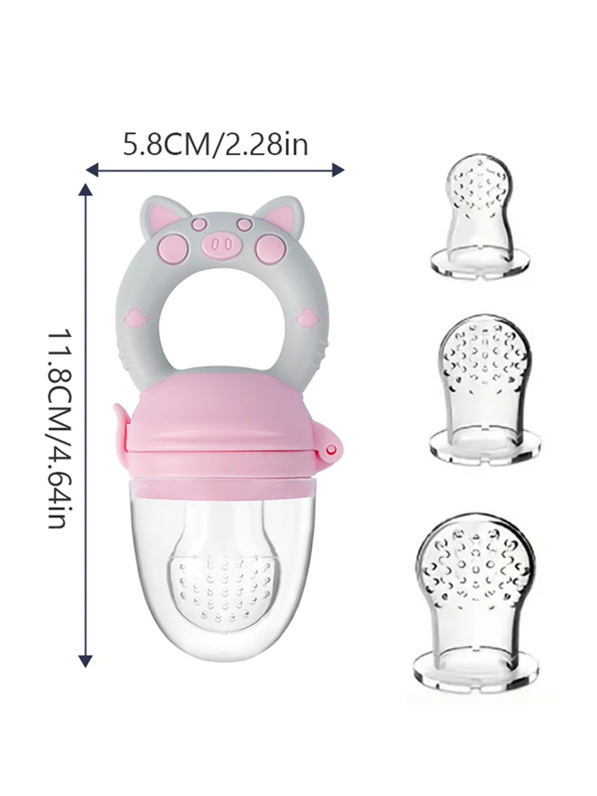 4pcs/set Silicone Fruit & Vegetable Feeder for Infants and Toddlers 6-36 months Food Grade Teething & Feeding Pacifier