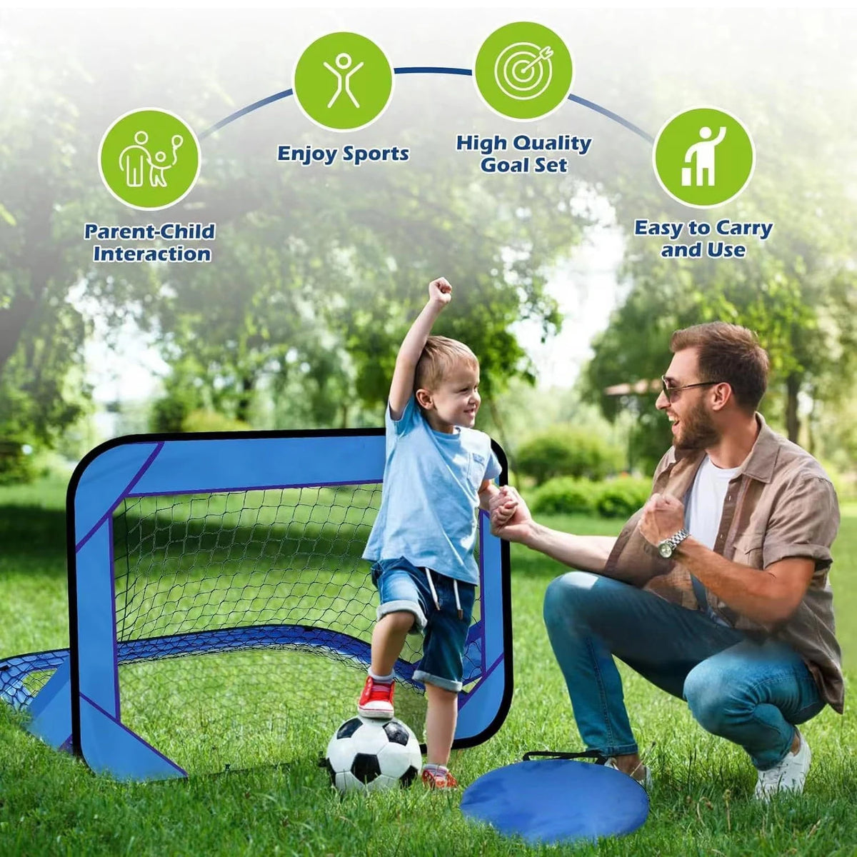 4-Mode Pop-Up Kids Soccer Training Goal