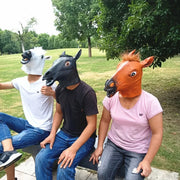 Full-Head Horse Costume Mask – Brown, White or Black