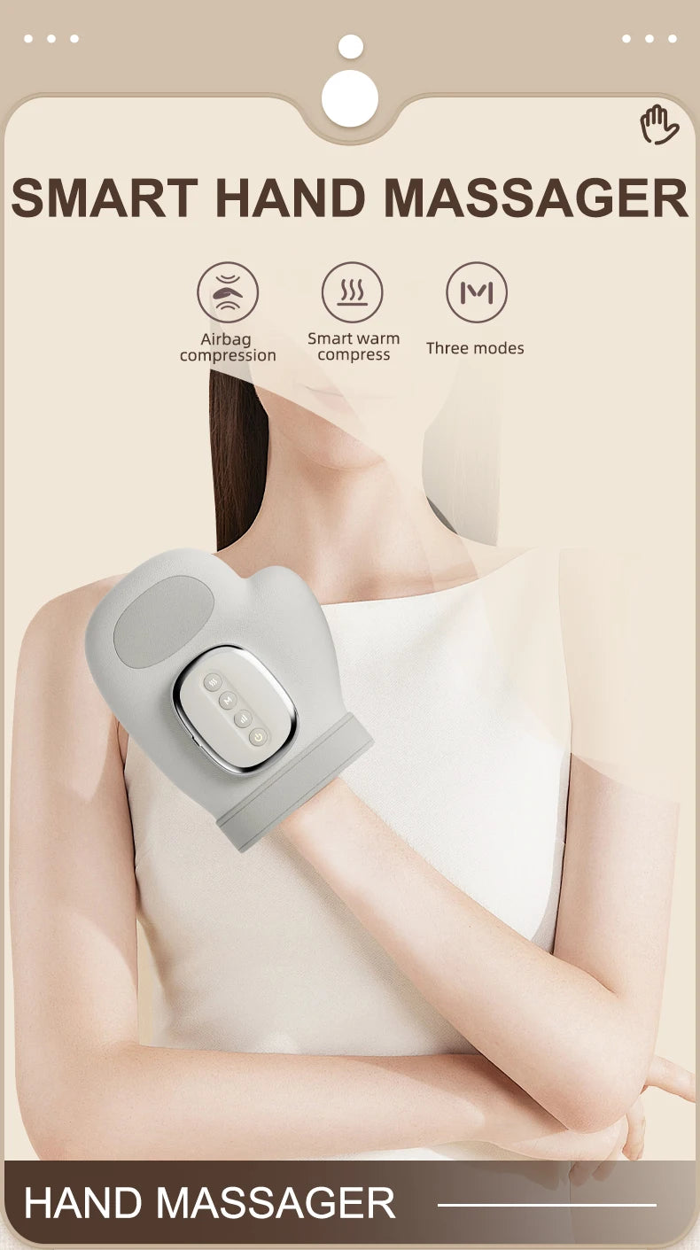 Premium Cordless Hand Massager with 13 Airbags – Compression Therapy for Hands & Wrists