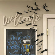 3D Black Halloween Bat Wall Decorations – 6 Pack Sizes