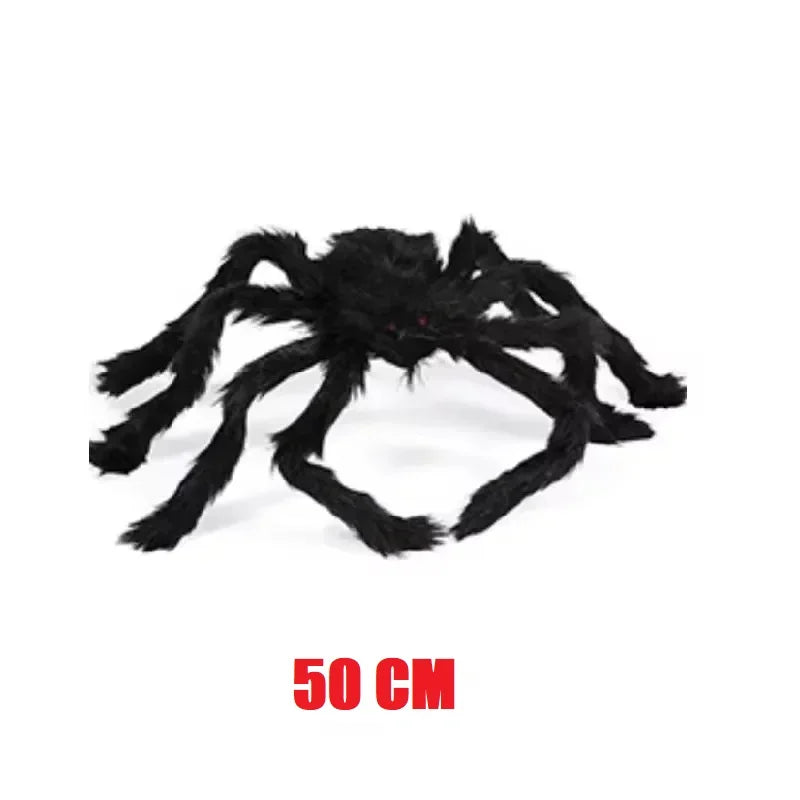Poseable Giant Black Halloween Spider – 30cm to 200cm