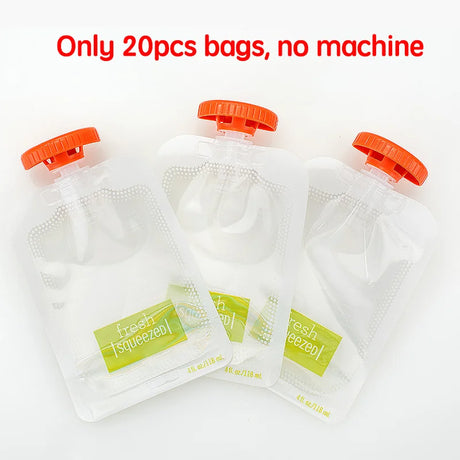 Baby Complementary Food Squeeze Station with 10pcs Squeeze Bags Baby Food Dispenser Machine Baby Food Mills