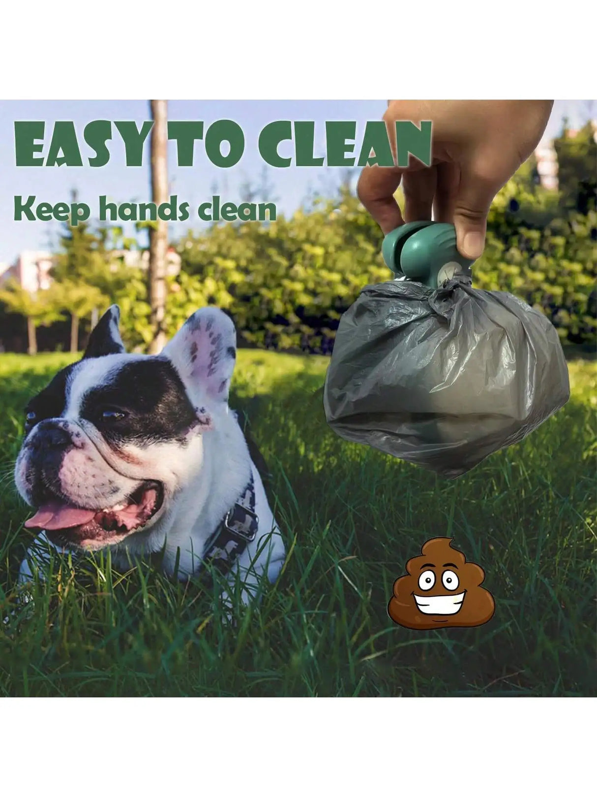 Pooper Scooper, Portable and Handheld Size for Walking Large and Small Dogs Outside Yard or Travel Outdoors, Pup Poop Scoop with