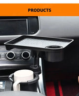 Car Cup Holder Expender Multi-Function Drink Holder with Food Table 360 Degree Adjustable Base Tray for Lunch Snack