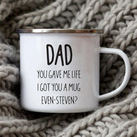 Dad Nutritional Facts Coffee Mug Enamel Cup for Papa Daddy Stepdad Father’s Day Gift Best Dad Ever Cups Dad Gifts From Kids