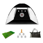 Golf Practice Tent Net  10x7ft Practice Net With Triturf Mat  Golf Hitting Aid For Backyard Home Sports Equipment Chipping Swing