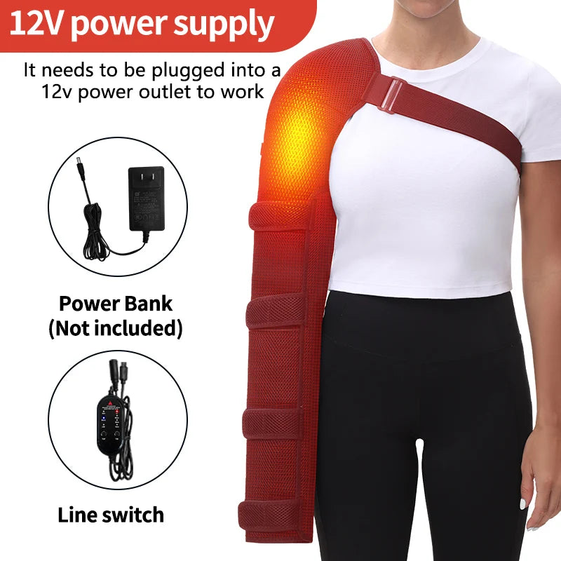 Heated Arm Massager Brace – Vibration & Thermal Therapy for Elbow, Shoulder & Arm Pain Relief
