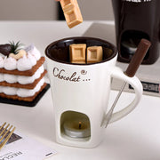 Mini Ceramic Tealight Fondue Cup with Fork