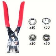 200-Piece Metal Snap-Fastener Kit with Installation Pliers