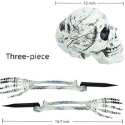 Skeleton Skull & Hand Lawn Stakes Halloween Decoration Set