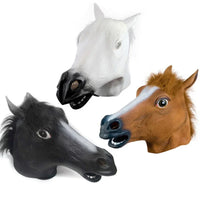 Full-Head Horse Costume Mask – Brown, White or Black