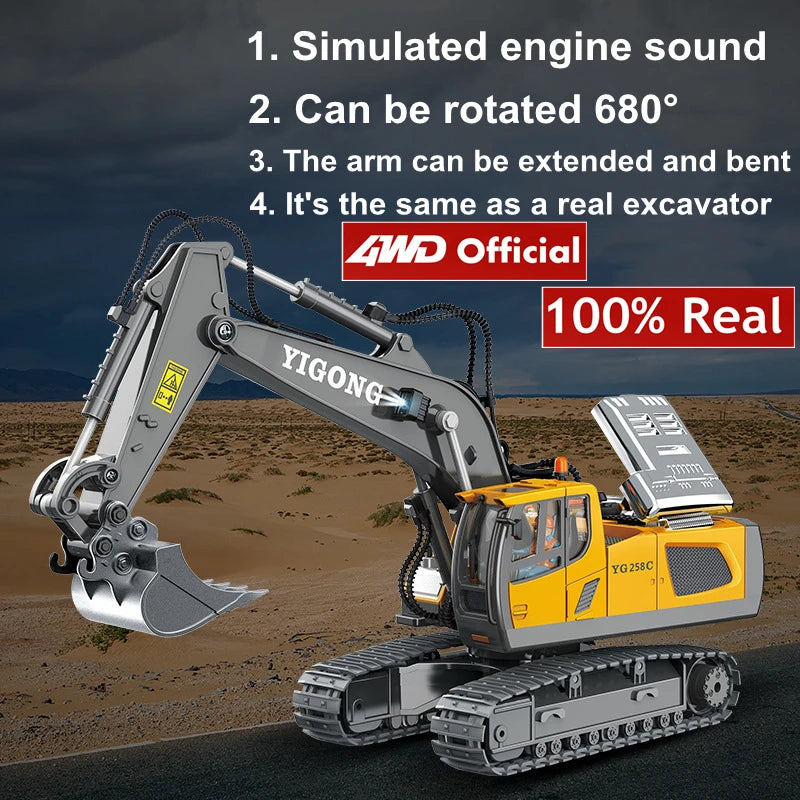 4WD Remote-Control Excavator Toy – 9 Options