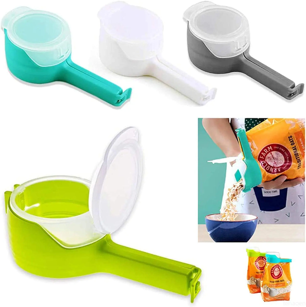 Food Bag Sealing Clip with Pour Spout – 6 Colours