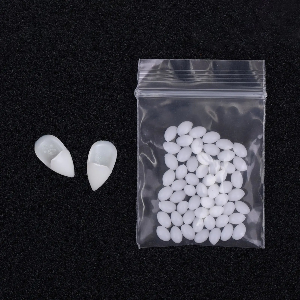 Vampire Fang Costume Teeth with Fitting Material – 5 Sizes