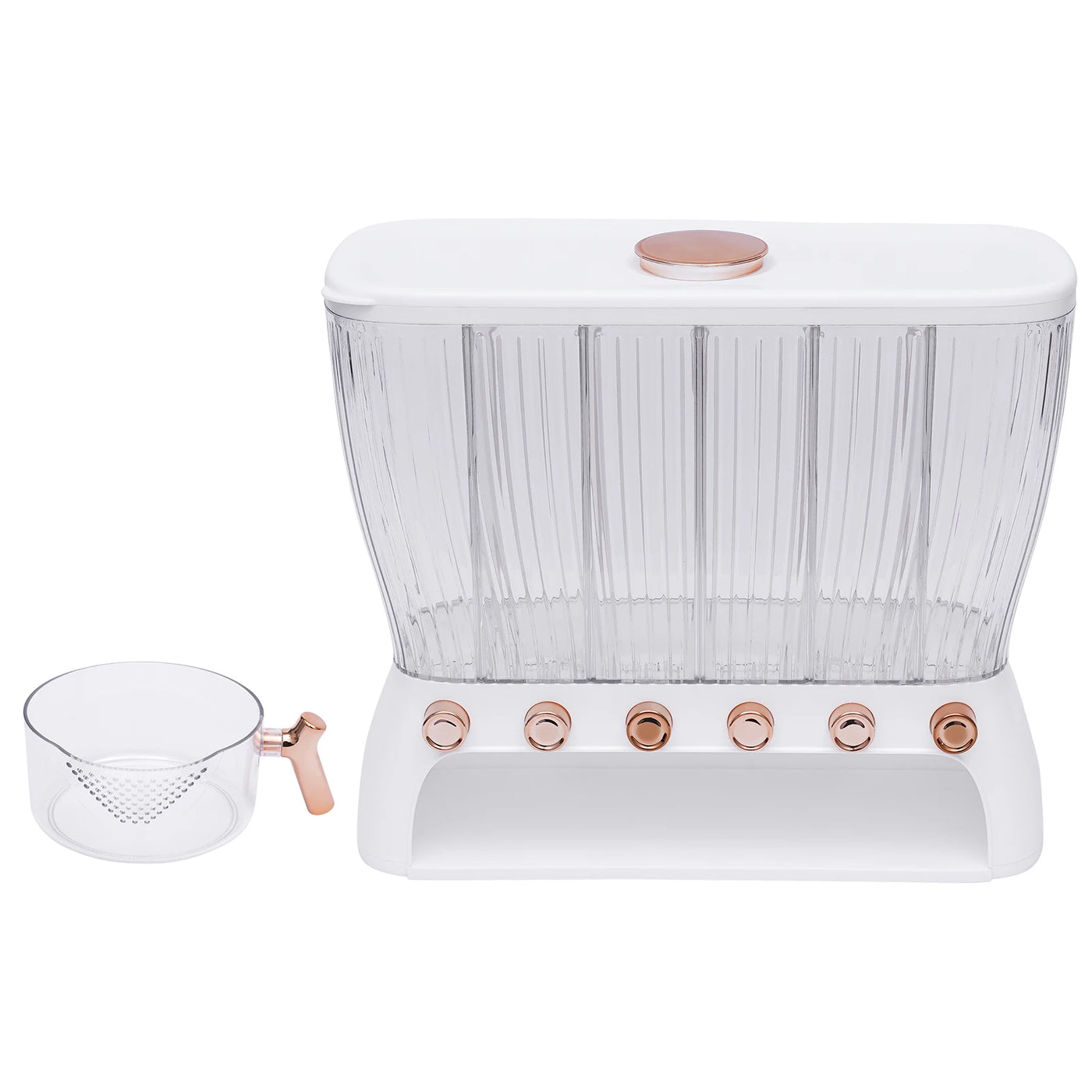 Dry Food Dispenser 6-Grid Wall-Mounted Dry Food Dispenser - Adjustable Compartments Easy Dispensing - Kitchen Storage