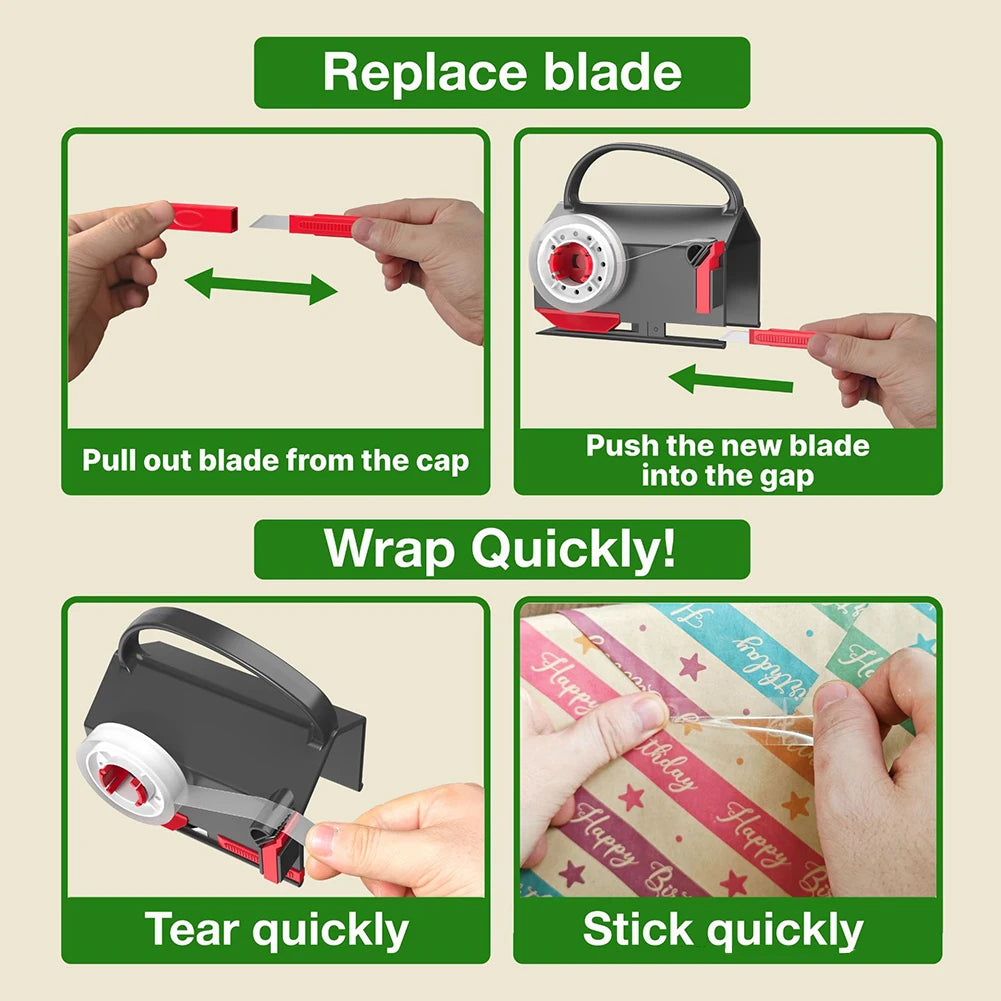 Gift-Wrapping Paper Cutter & Tape Dispenser Set