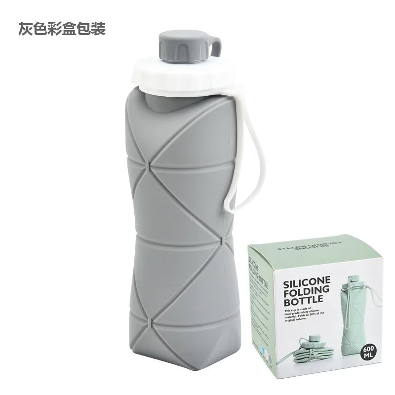 600ml Collapsible Travel Water Bottle – 4 Colours