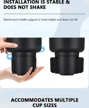 Expandable Car Cup Holder with 360° Snack Tray