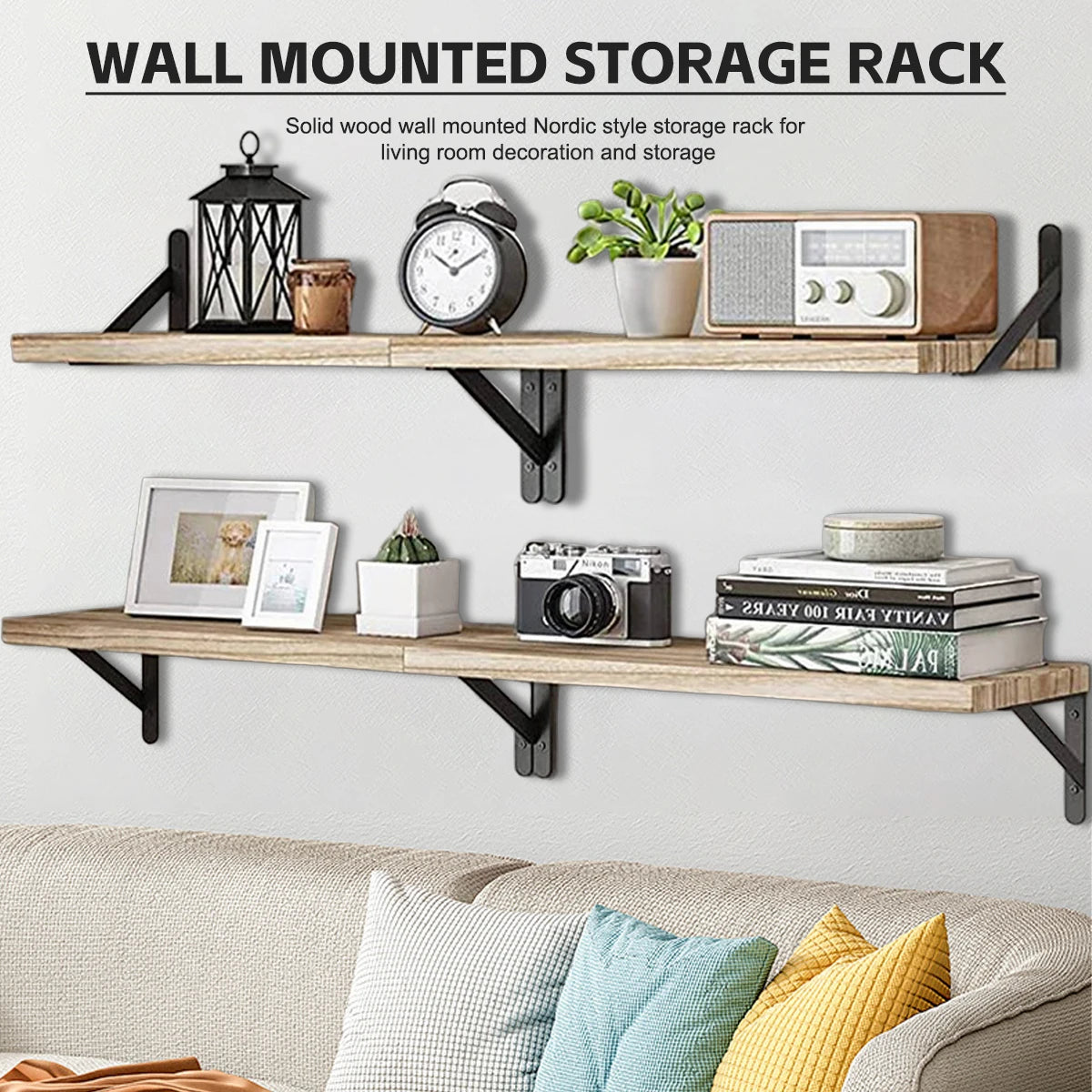 Wall-Mounted Wood Floating Shelves – 1 or 4 Pieces