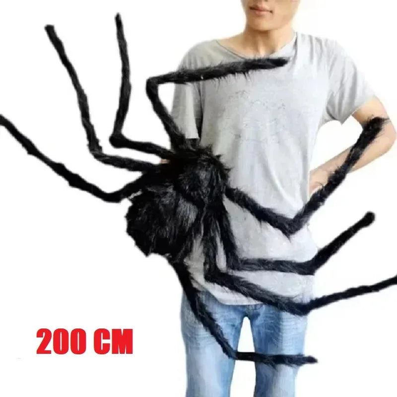 Poseable Giant Black Halloween Spider – 30cm to 200cm