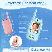2-Piece Rechargeable Video Walkie-Talkies for Kids