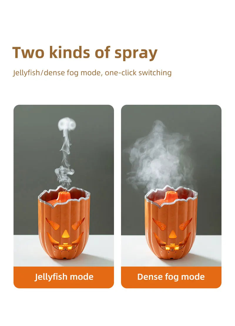 Halloween Pumpkin Aroma Diffuser & Humidifier – LED Night Light USB Essential Oil Mister