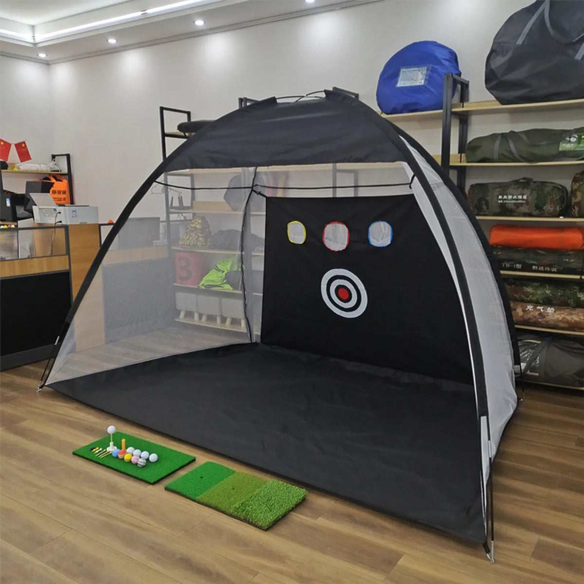 Golf Practice Tent Net  10x7ft Practice Net With Triturf Mat  Golf Hitting Aid For Backyard Home Sports Equipment Chipping Swing