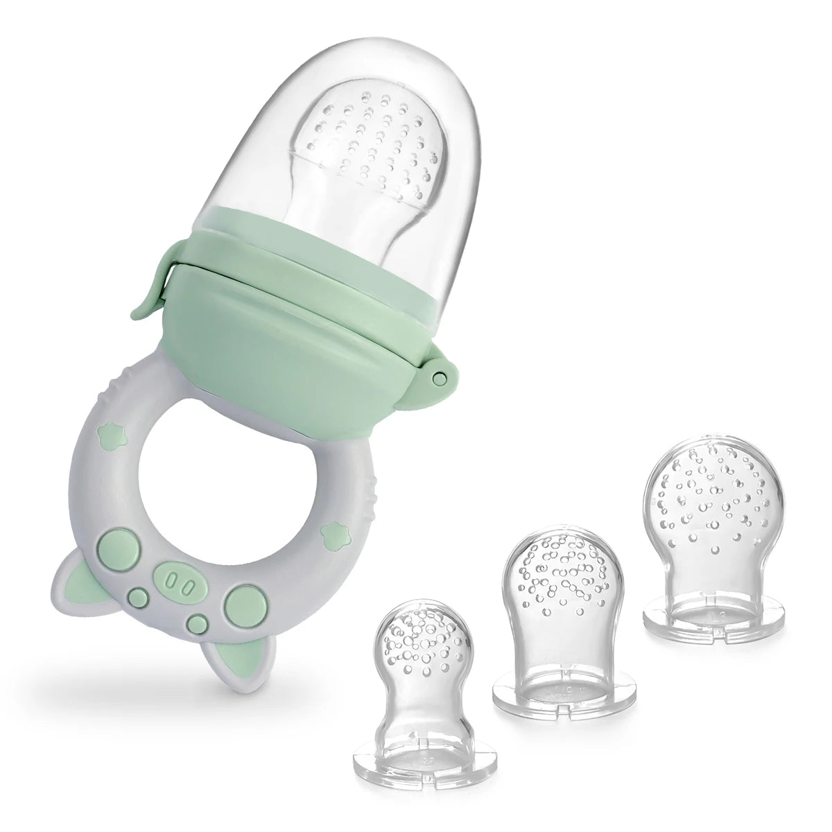 4pcs/set Silicone Fruit & Vegetable Feeder for Infants and Toddlers 6-36 months Food Grade Teething & Feeding Pacifier