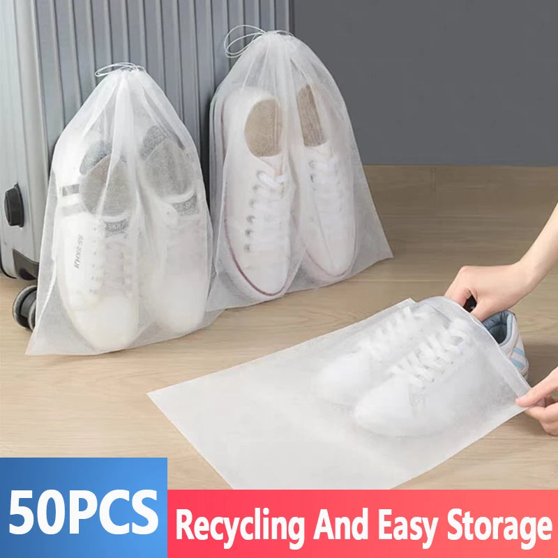 Non-Woven Drawstring Shoe Storage Bags – 3 Sizes & Pack Options