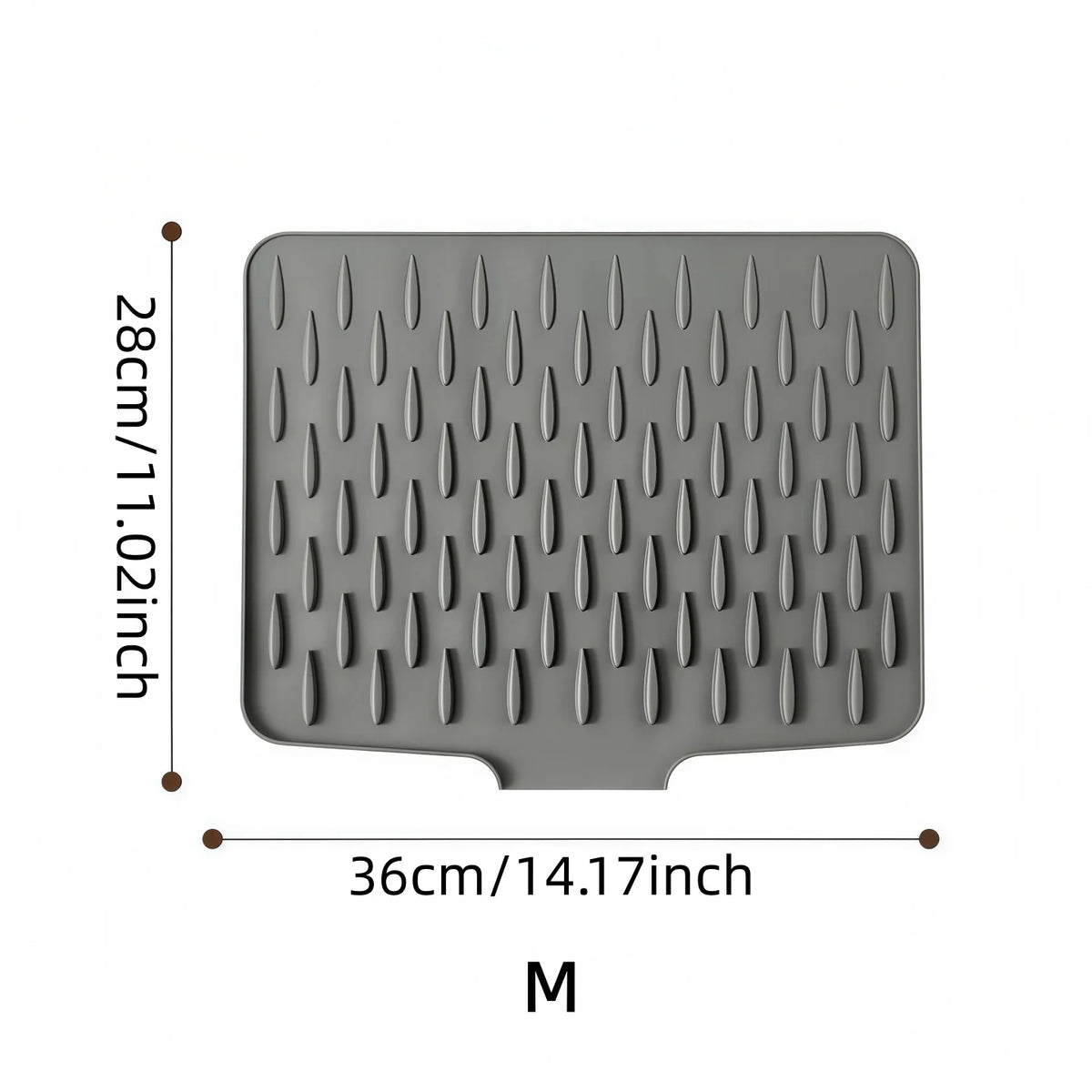 Grooved Silicone Kitchen Draining Mat – 3 Sizes