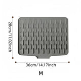 Silicone Drain Mat for Sink, Kitchen Fruit and Vegetable Dish Draining Drying Mat, Household Countertop Heat Insulation Mat